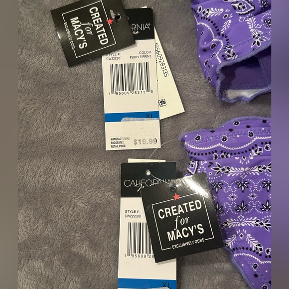 NWT California Wave Extra Large, Women’s Two Piece Purple Bikini / Retail $40 - Picture 3 of 4